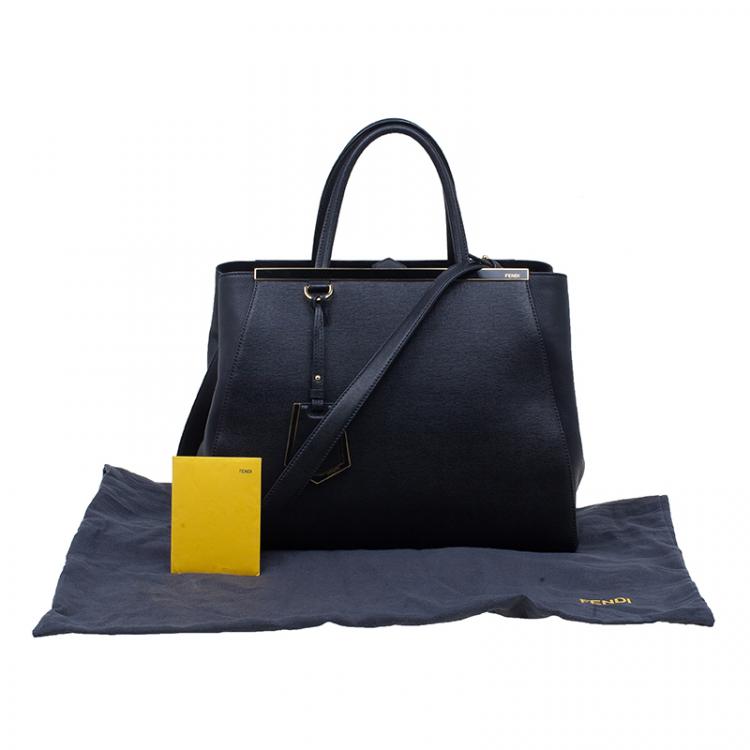 Pre Owned Fendi Black Saffiano Leather 2Jours Tote