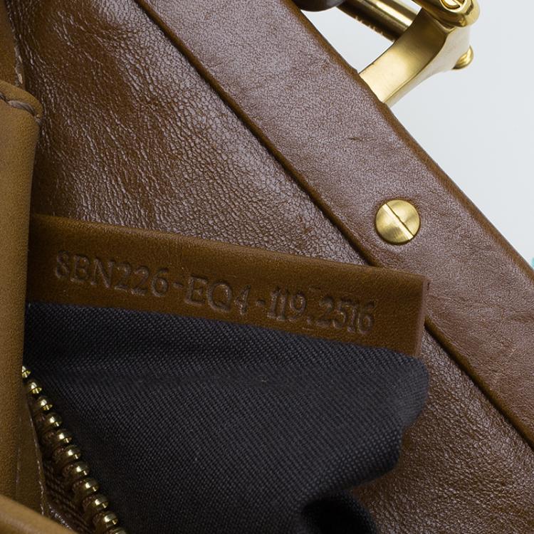 Pre Owned Fendi Tan Leather Small Peekaboo Tote