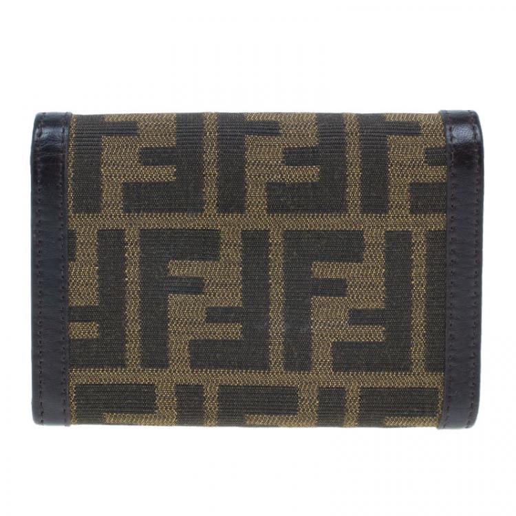 Pre Owned Fendi Brown Zucca Canvas Wallet