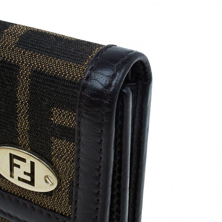 Pre Owned Fendi Brown Zucca Canvas Wallet