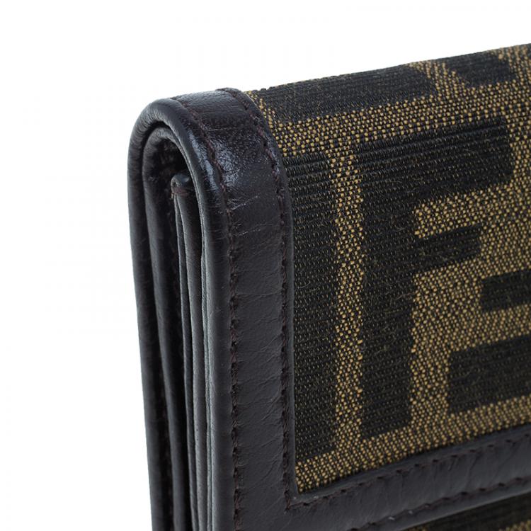 Pre Owned Fendi Brown Zucca Canvas Wallet