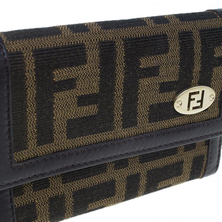 Pre Owned Fendi Brown Zucca Canvas Wallet