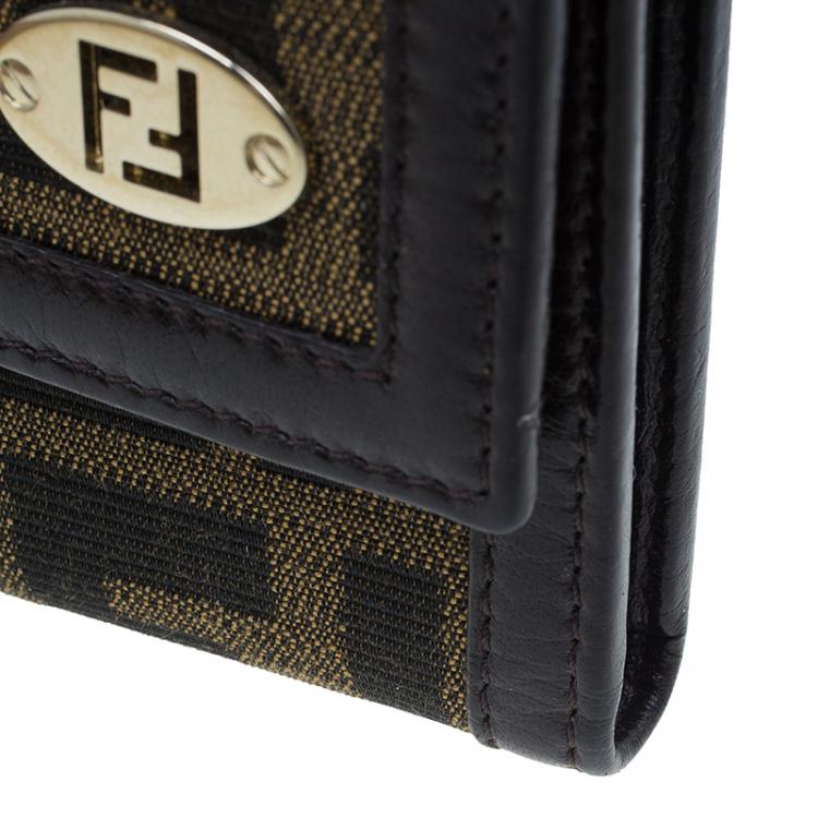 Pre Owned Fendi Brown Zucca Canvas Wallet