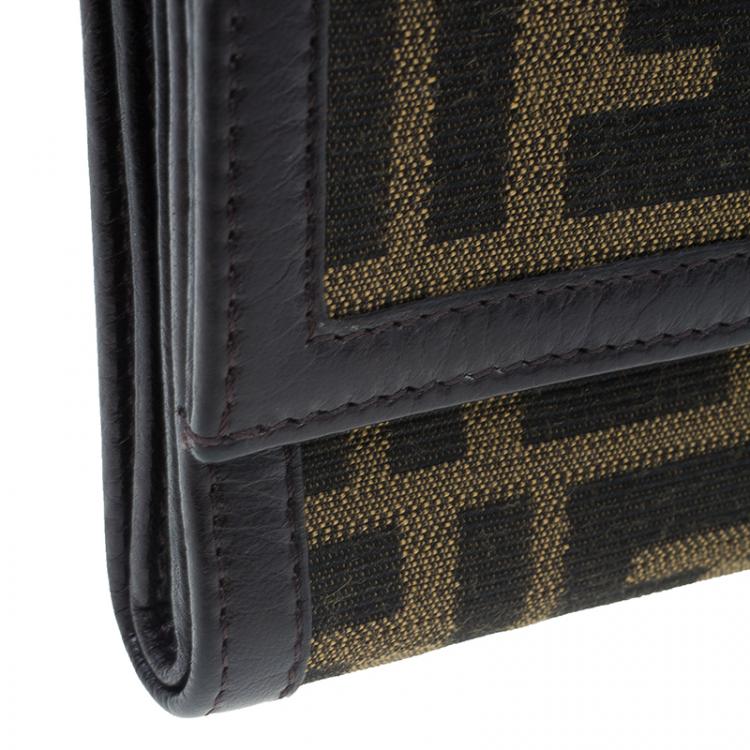 Pre Owned Fendi Brown Zucca Canvas Wallet