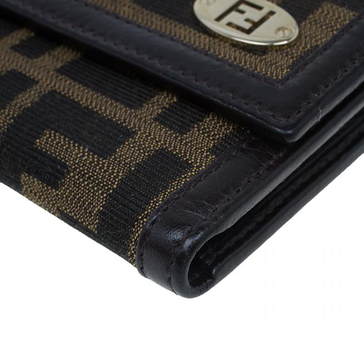 Pre Owned Fendi Brown Zucca Canvas Wallet
