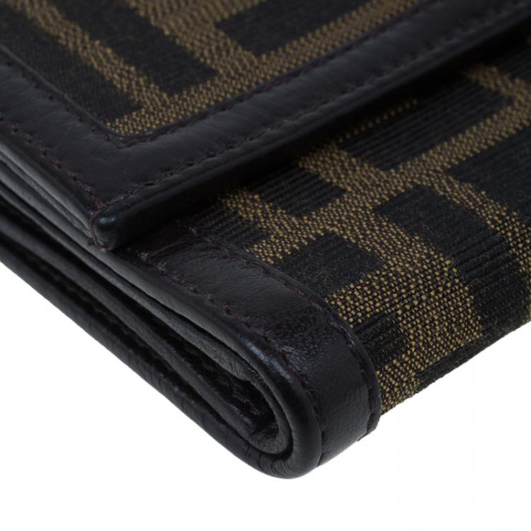 Pre Owned Fendi Brown Zucca Canvas Wallet