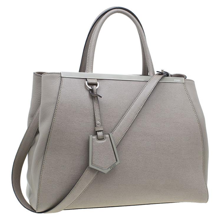 Pre Owned Fendi Beige Saffiano Leather 2Jours Tote