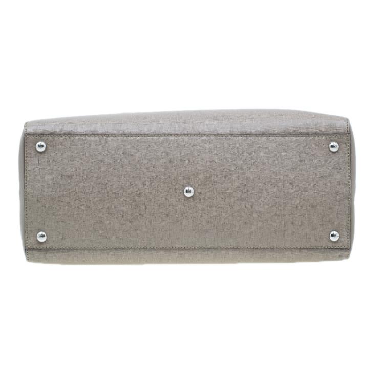 Pre Owned Fendi Beige Saffiano Leather 2Jours Tote