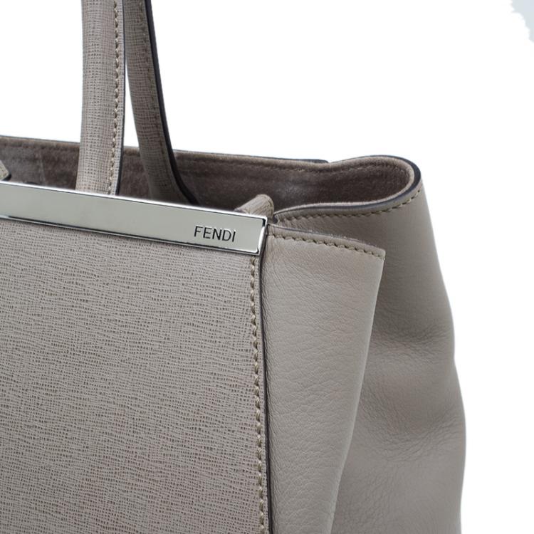 Pre Owned Fendi Beige Saffiano Leather 2Jours Tote