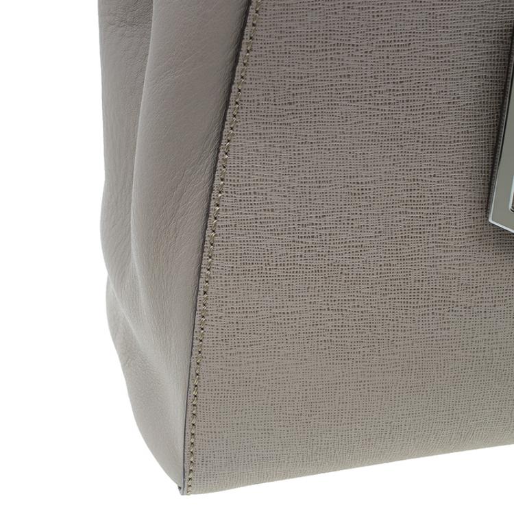 Pre Owned Fendi Beige Saffiano Leather 2Jours Tote