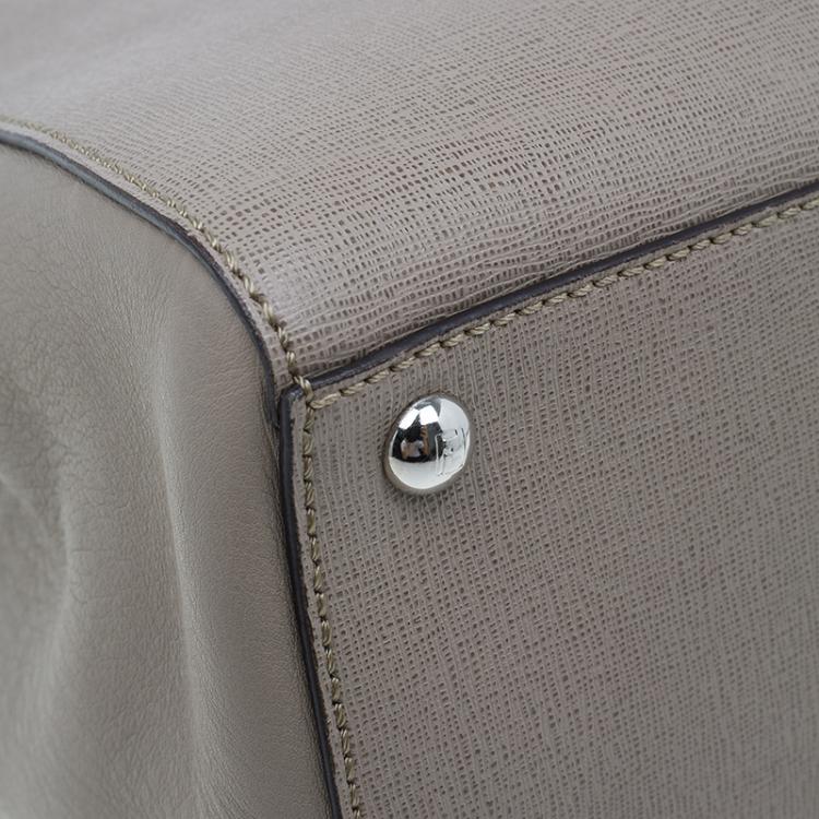 Pre Owned Fendi Beige Saffiano Leather 2Jours Tote