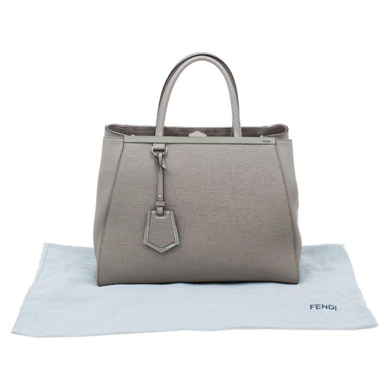 Pre Owned Fendi Beige Saffiano Leather 2Jours Tote