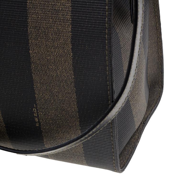 Pre Owned Fendi Black Pequin Tote Shoulder bag