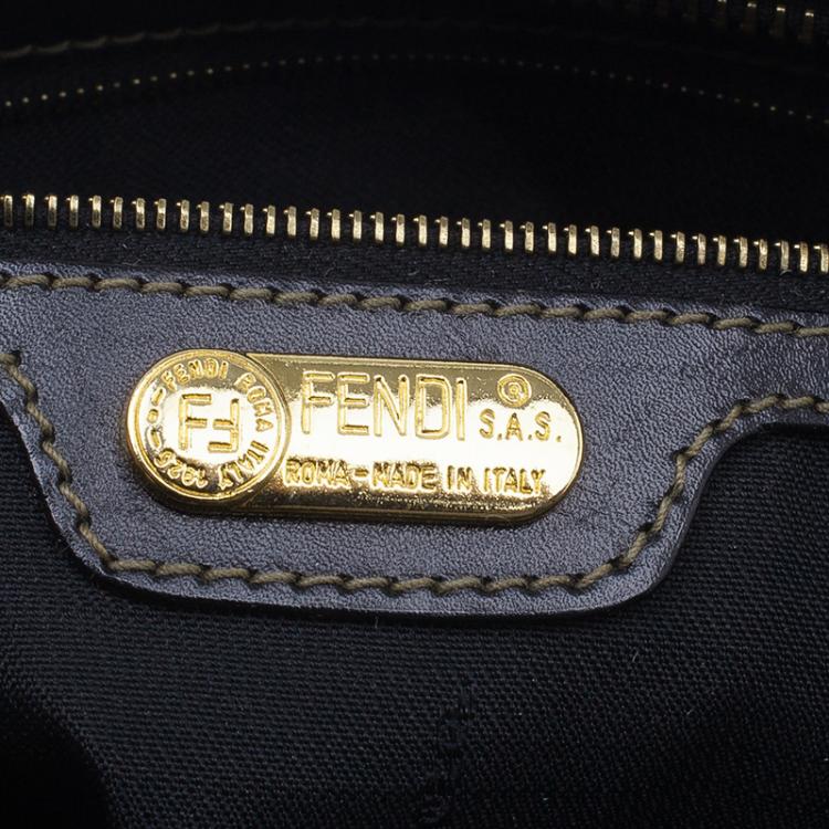 Pre Owned Fendi Black Pequin Tote Shoulder bag