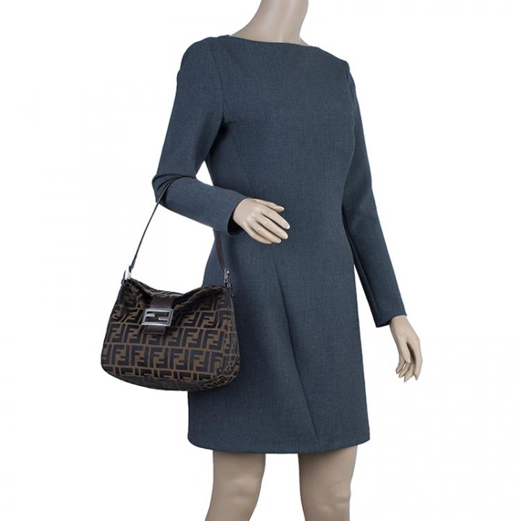 Pre Owned Fendi Brown Zucca Small Shoulder Bag