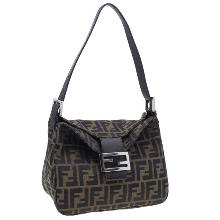 Pre Owned Fendi Brown Zucca Small Shoulder Bag