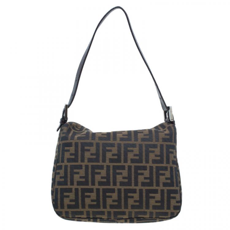 Pre Owned Fendi Brown Zucca Small Shoulder Bag