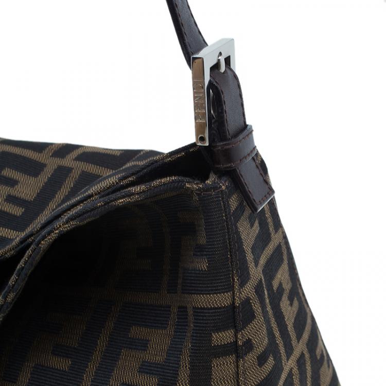 Pre Owned Fendi Brown Zucca Small Shoulder Bag