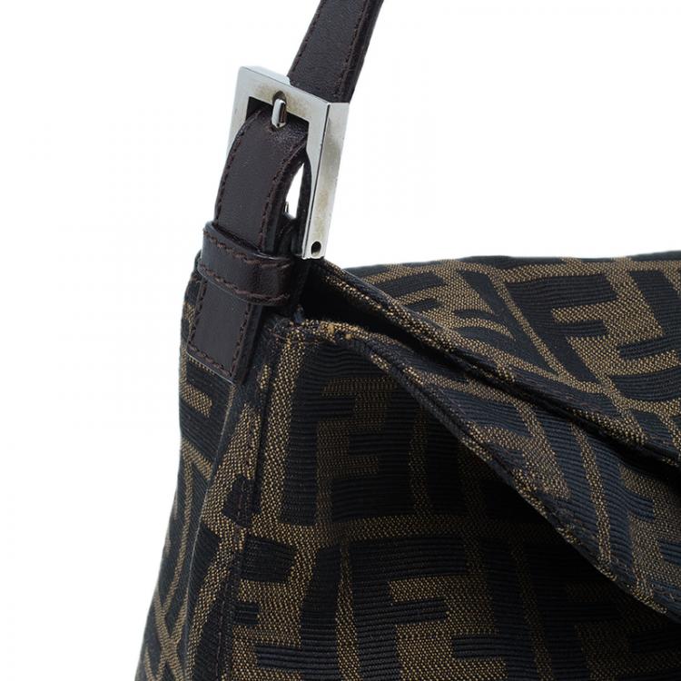 Pre Owned Fendi Brown Zucca Small Shoulder Bag