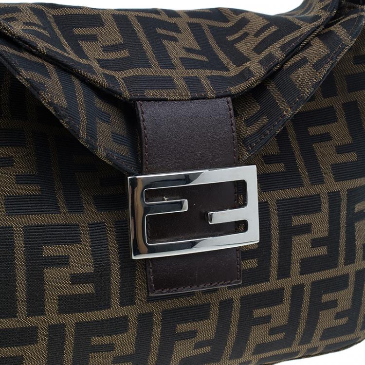 Pre Owned Fendi Brown Zucca Small Shoulder Bag
