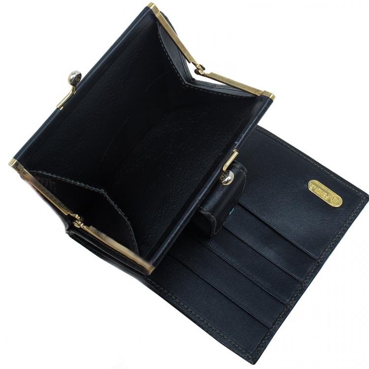 Pre Owned Fendi Pequin Canvas French Wallet