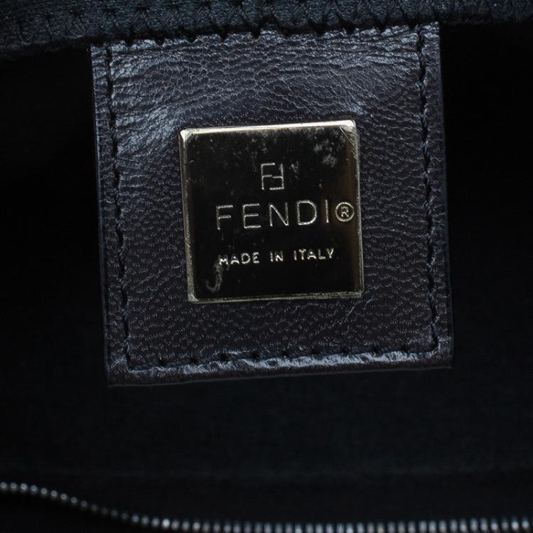Pre Owned Fendi Grey Felt Baguette Shoulder Bag