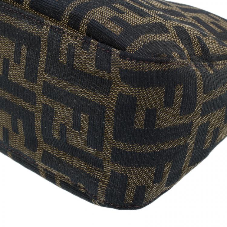 Pre Owned Fendi Brown Tobacco Zucca Long Baguette Shoulder Bag