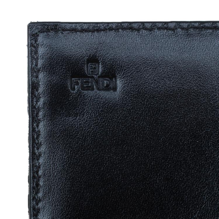 Pre Owned Fendi Brown and Black Zucchino Continental Wallet