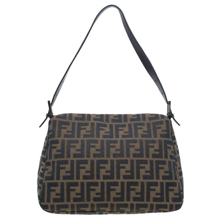 Pre Owned Fendi Brown Tobacco Zucca Mama Baguette