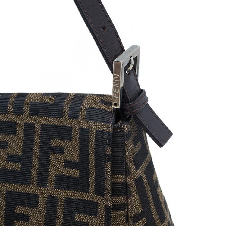 Pre Owned Fendi Brown Tobacco Zucca Mama Baguette