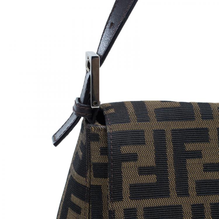 Pre Owned Fendi Brown Tobacco Zucca Mama Baguette
