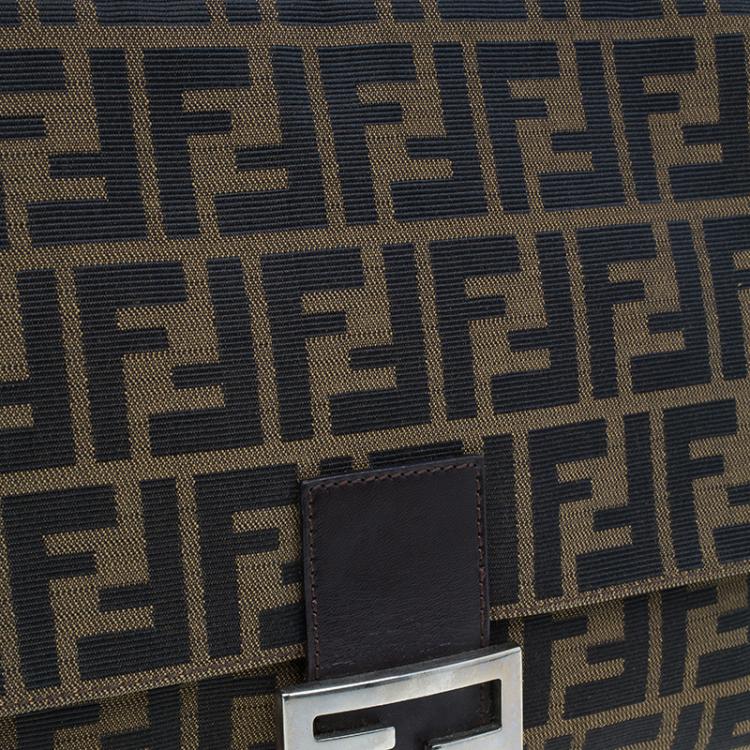 Pre Owned Fendi Brown Tobacco Zucca Mama Baguette