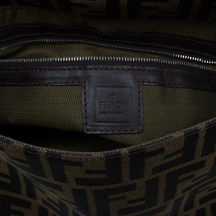 Pre Owned Fendi Brown Tobacco Zucca Mama Baguette