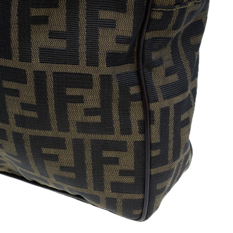 Pre Owned Fendi Tobacco Zucca Briefcase Shoulder Bag
