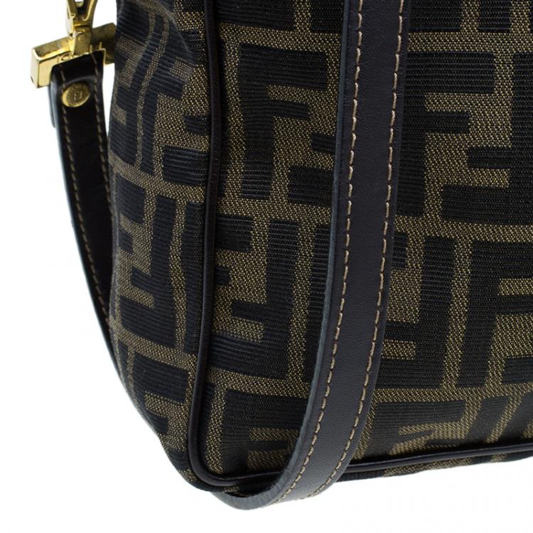 Pre Owned Fendi Tobacco Zucca Briefcase Shoulder Bag