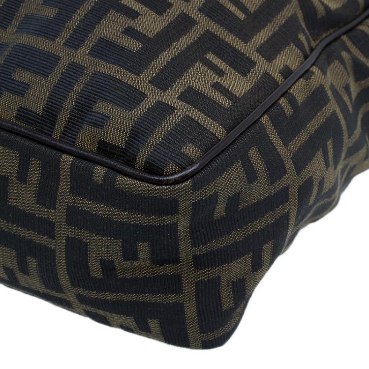 Pre Owned Fendi Tobacco Zucca Briefcase Shoulder Bag
