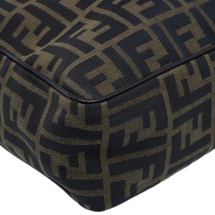 Pre Owned Fendi Tobacco Zucca Briefcase Shoulder Bag