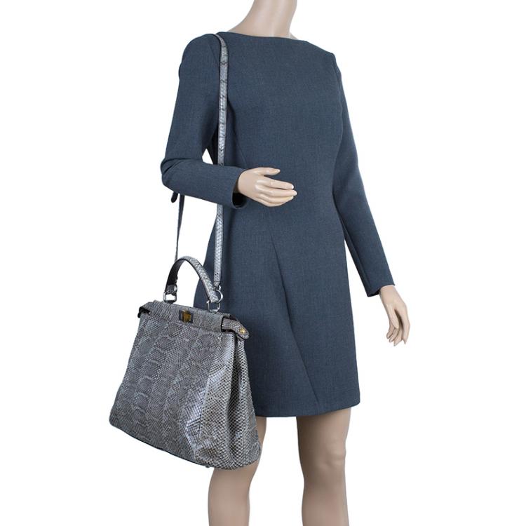 Fendi Large 'Peekaboo' Tote in Gray