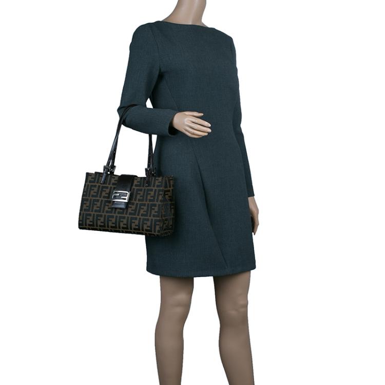 Pre Owned Fendi Brown Zucca Small Shoulder Bag