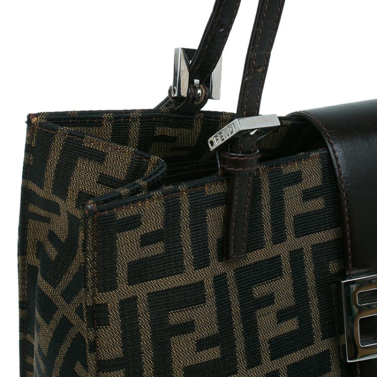 Pre Owned Fendi Brown Zucca Small Shoulder Bag