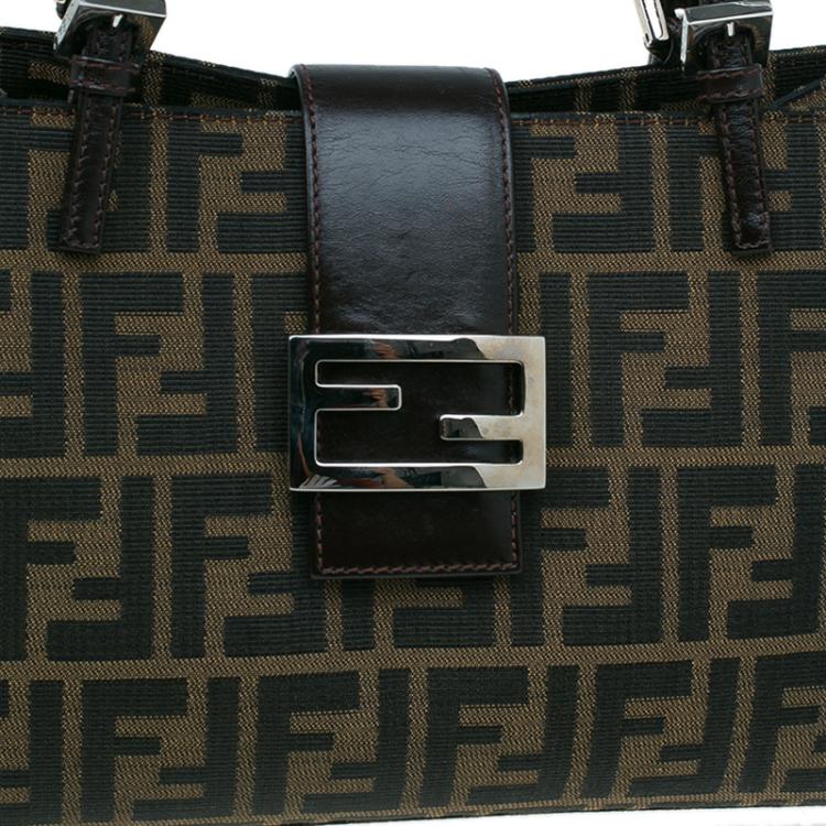 Pre Owned Fendi Brown Zucca Small Shoulder Bag