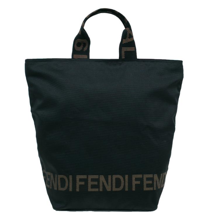 مملوكة مسبقًا Fendi Black Nylon Shopper Tote