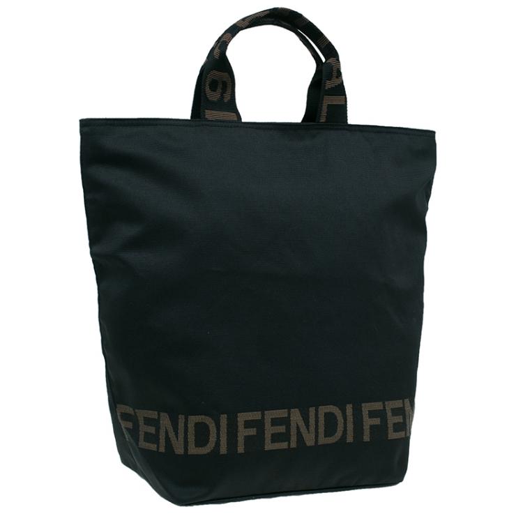 مملوكة مسبقًا Fendi Black Nylon Shopper Tote