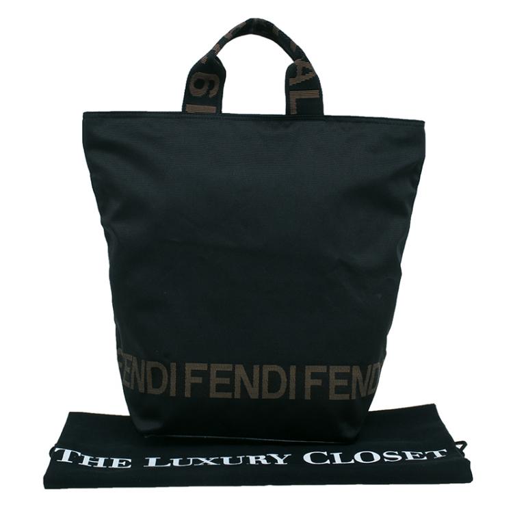مملوكة مسبقًا Fendi Black Nylon Shopper Tote