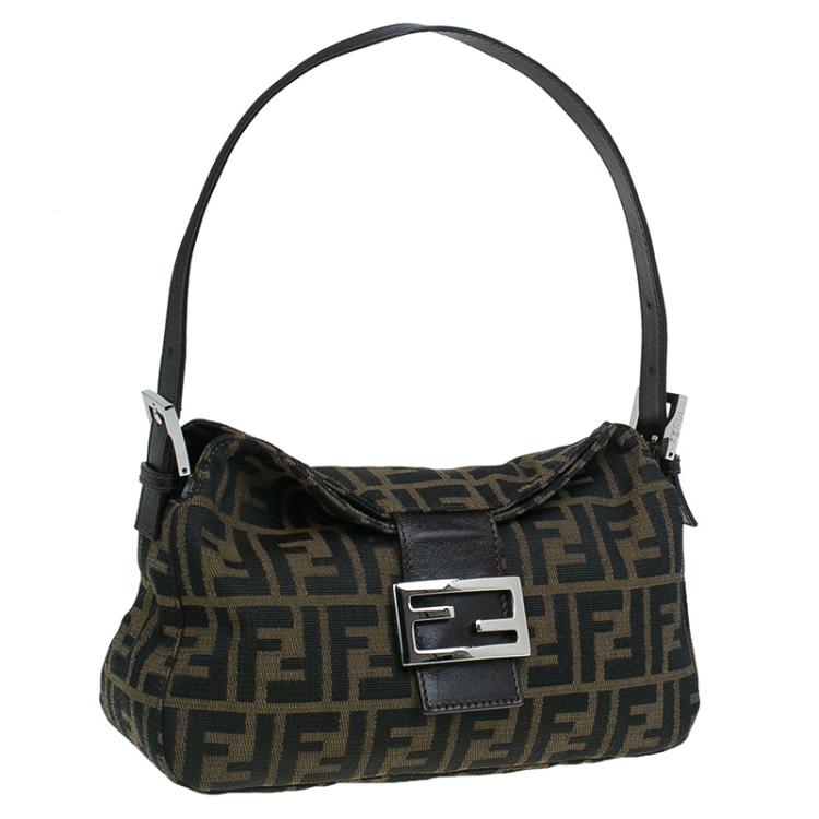 Pre Owned Fendi Brown Zucca Canvas Small Shoulder Bag
