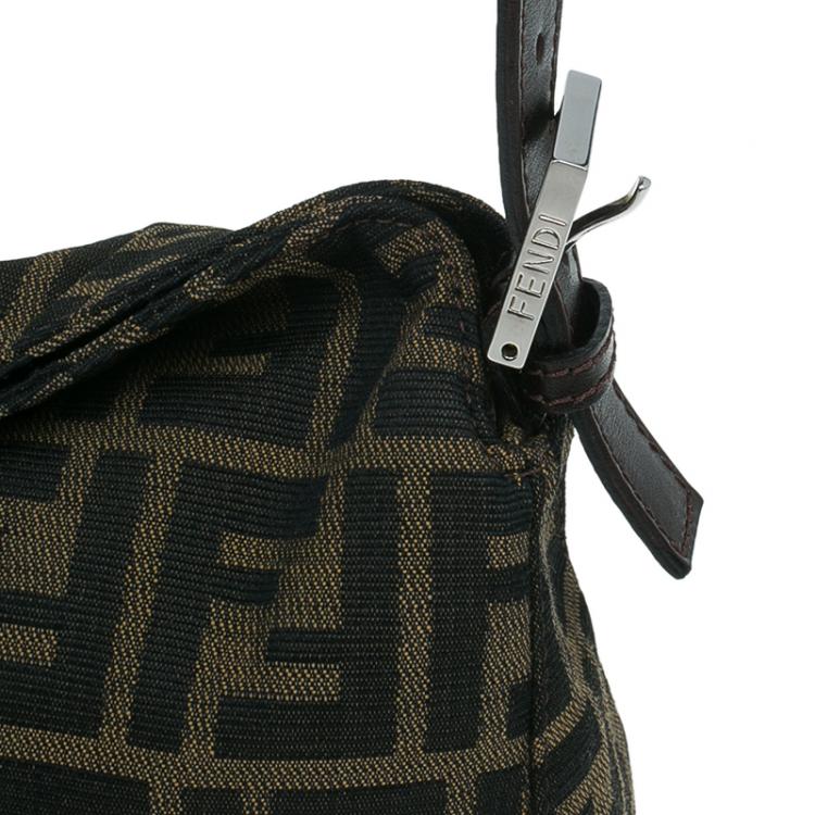 Pre Owned Fendi Brown Zucca Canvas Small Shoulder Bag