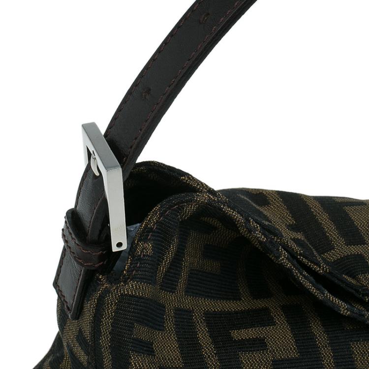 Pre Owned Fendi Brown Zucca Canvas Small Shoulder Bag