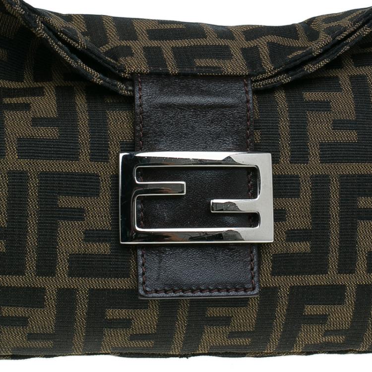 Pre Owned Fendi Brown Zucca Canvas Small Shoulder Bag