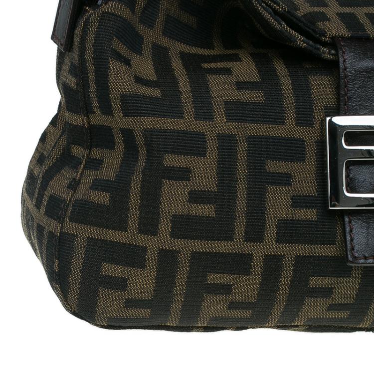 Pre Owned Fendi Brown Zucca Canvas Small Shoulder Bag