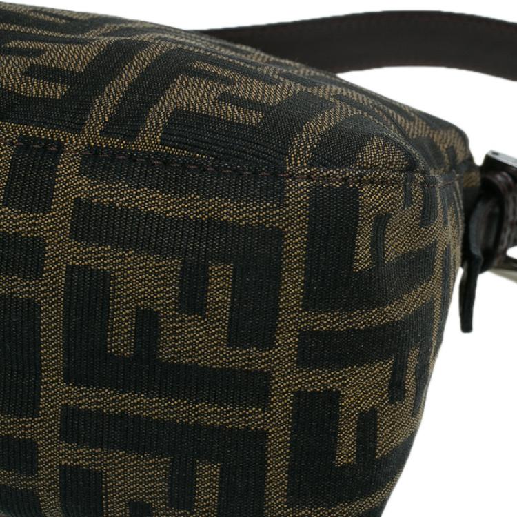 Pre Owned Fendi Brown Zucca Canvas Small Shoulder Bag